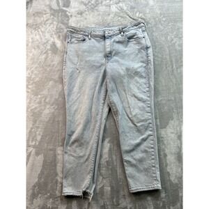 Old Navy Mid Rise O.G. Straight Button Fly Jeans Womens Plus Sz 18 Light Blue